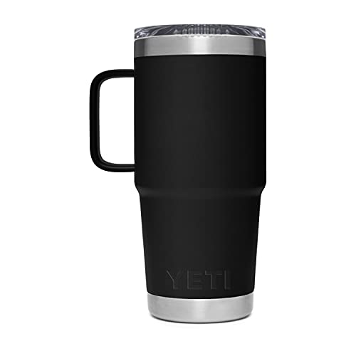 YETI Rambler 20 oz Travel Mug, Stainless Steel, Vacuum Insulated with Stronghold Lid, Black
