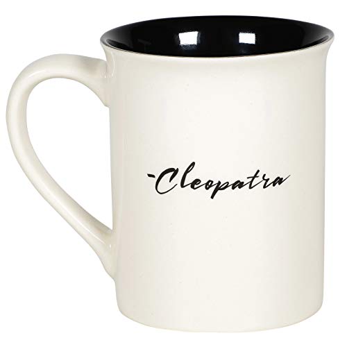 Enesco Our Name is Mud Yas Queen Cleopatra History Coffee Mug, 1 Count (Pack of 1), Black and White
