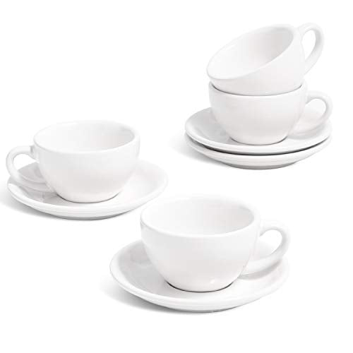 Klikel Espresso Cup And Saucer Set - White Cappuccino Cup - Demitasse