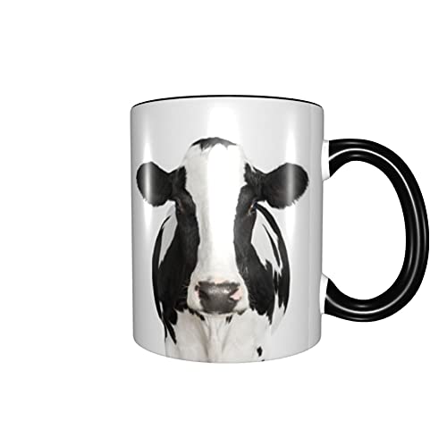 Black Spot Cow Ceramic Cooffee Mug with Handle Tea Mugs for Office Home Cocoa Cappuccino Gift for Women Men Cup 11 oz