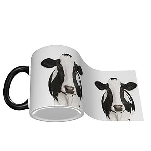 Black Spot Cow Ceramic Cooffee Mug with Handle Tea Mugs for Office Home Cocoa Cappuccino Gift for Women Men Cup 11 oz