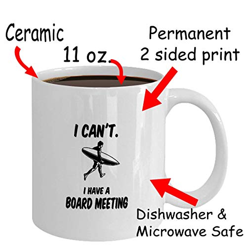 Surfing Gift Coffee Mug I Have A Board Meeting Surfer Graphic Surf Board Clipart