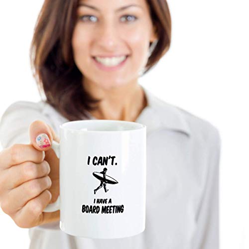 Surfing Gift Coffee Mug I Have A Board Meeting Surfer Graphic Surf Board Clipart