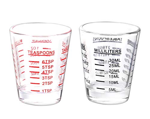 BCnmviku 1 Pack Espresso Shot Glasses Measuring Cup Liquid Heavy Glass for  Baristas 2oz for Single Shot of Ristrettos