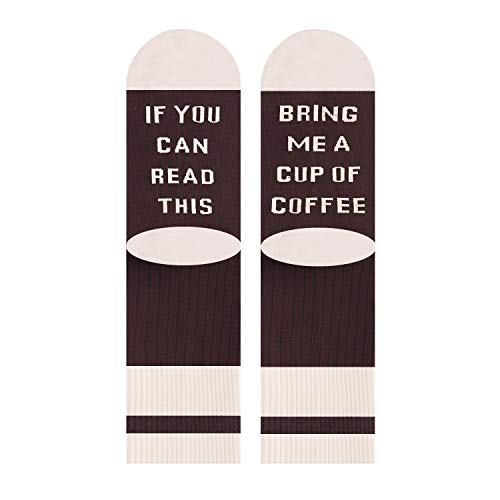 Zmart Funny Saying Socks Coffee Socks Coffee Gifts for Men Teens, Coffee Lovers Gifts for Him If You Can Read This Bring Me Coffee Coffee Stocking Stuffers