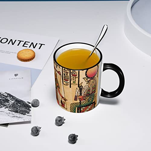 Ceramic Coffee Mug Antique Egyptian Retro Hieroglyph Novelty Tea Cup
