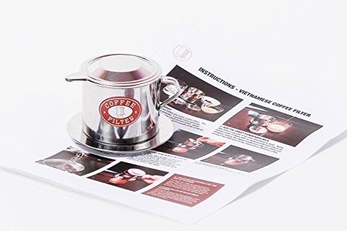 Vietnamese Coffee Filter Press. Screw Down Insert. Dripper Mechanism. Made in Vietnam. Sizes S-XL in 1 or 2 Pack (1, Medium (8 oz))