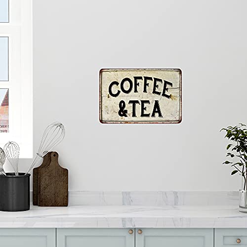Chico Creek Signs Coffee & Tea Sign Station Nook Shop Signs Decor Hot Farmhouse Decorations Rustic Time Bar Kitchen Country Chic Accessories Tin Wall Art Small 8 x 12 High Gloss Metal 208120020092