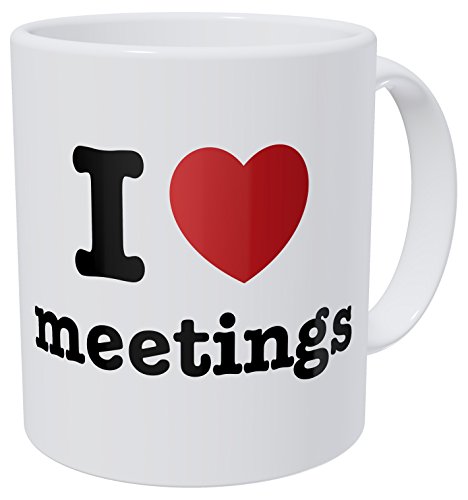 Wampumtuk I Love Meetings, Office, Job 11 Ounces Funny Coffee Mug