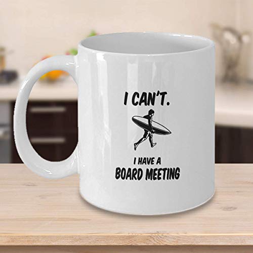 Surfing Gift Coffee Mug I Have A Board Meeting Surfer Graphic Surf Board Clipart