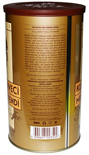 Kurukahveci Mehmet Efendi Turkish Coffee 17.6 Ounce Can (Pack of 2)