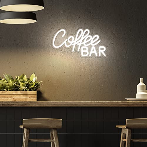 Coffee Neon Sign for Wall Decor White LED Word Neon Lights USB Powered Coffee Sign Coffee Bar Neon Sign for Cafe Bar, Coffee Bar, Restaurant, Pub, Wedding Birthday Party Gifts
