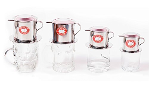 Vietnamese Coffee Filter Press. Screw Down Insert. Dripper Mechanism. Made in Vietnam. Sizes S-XL in 1 or 2 Pack (1, Medium (8 oz))