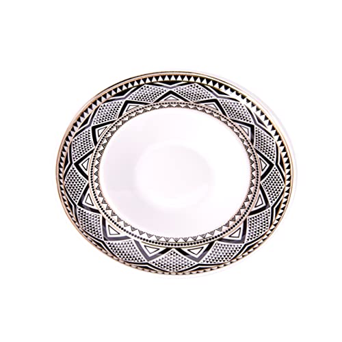 KARACA Globe Turkish Coffee Cups and Saucer for 6 People, 12 Pieces, 90 ml Espresso Turkish Coffee Demitasse Set of 6 Cups & Saucers Made of Porcelain, 3 oz Espresso&Turkish Coffee Cups with Saucers