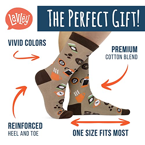 Lavley If You Can Read This - Funny Socks Novelty Gift For Men, Women and Teens (Coffee)