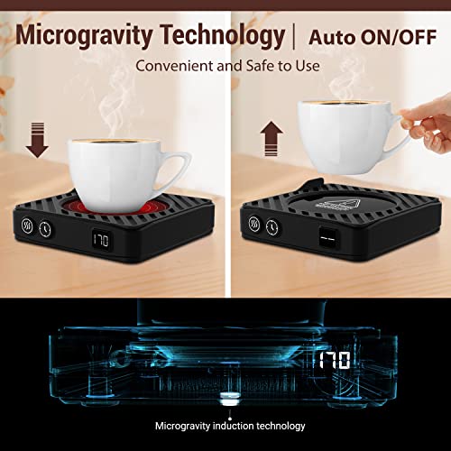Coffee Mug Warmer with Auto Off Timer, Coffee Cup Warmer for Desk with Auto ON/Off, Coffee Warmer for Desk Auto Shut Off with 3-Temp Settings, Electric Coffee Cup Warmer, Wax Warmer, Warm Gift