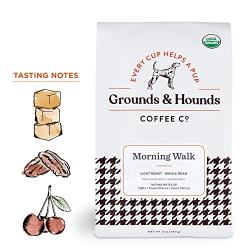Grounds & Hounds Three Blend Starter Kit - 100% Organic Whole Bean Coffee Variety Pack, Whole Coffee Beans, Includes Three 6oz Bags of Our Most Popular Blends