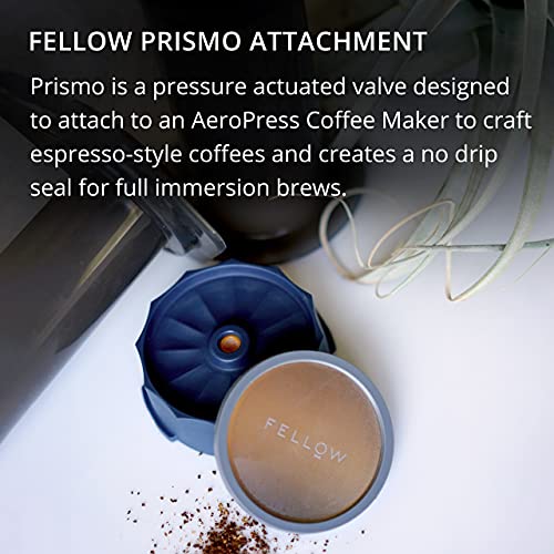 Fellow Prismo Attachment for AeroPress Coffee Maker - Enhance Your Manual Coffee Maker to Brew Espresso-Style and No-Drip Immersion Coffees, Reusable Metal Filter