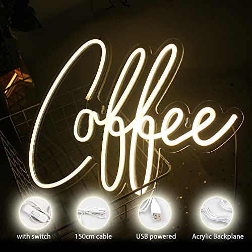 Ineonlife Coffee Neon Sign Restaurant Neon Light Sign Art Wall Sign for Beer Bar Club Bedroom Windows Glass Hotel Pub Cafe Wedding Birthday Party Gifts