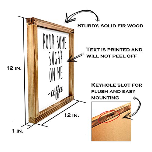 Pour Some Sugar on Me Coffee Sign - Coffee Signs for Coffee Bar, Coffee Bar Sign, Coffee Station Decor, Coffee Table Decor, Farmhouse Decor Kitchen Sign, Rustic Kitchen Wall Decor Accessories