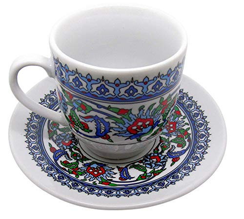 Turkish Coffee Cup and Saucer (6 Sets) 12 Pieces