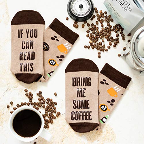 Lavley If You Can Read This - Funny Socks Novelty Gift For Men, Women and Teens (Coffee)