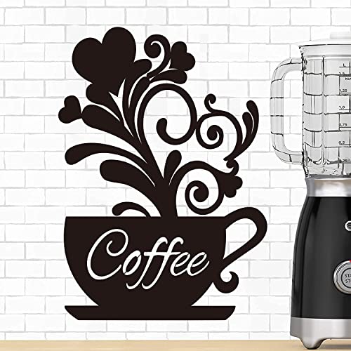 Coffee Wall Art Coffee Bar Wall Metal Decor Sign Black Coffee Cup Silhouette Large Hard Cup Signs Wall Art Sculptures Cafe Themed Scrolled Decor 13.6x9.7 in for Home Kitchen Decorations Present