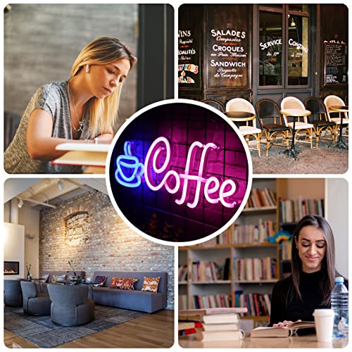 XIYUNTE Coffee Neon Sign, USB Powered Coffee Sign with Metal Chain, LED Coffee Neon Signs for Wall Decor, Café, Restaurant,Coffee Bars