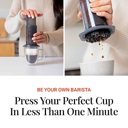 Aeropress Original Coffee and Espresso Maker, Barista Level Portable Coffee Maker with Chamber, Plunger, and Filters, Quick Coffee and Espresso Maker, Made in USA