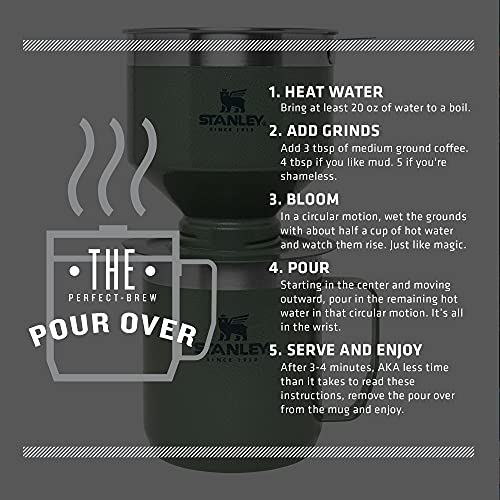 Stanley 10-09566-001 The Camp Pour Over Set Hammertone Green NA