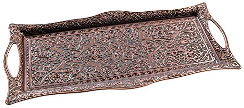 Premium Turkish Greek Arabic Coffee Espresso Serving Set for 2,Cups Saucers Lids Tray Delight Sugar Dish 11pc (Antique Brown)