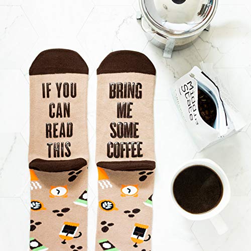 Lavley If You Can Read This - Funny Socks Novelty Gift For Men, Women and Teens (Coffee)