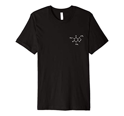 Caffeine Molecule Pocket Design - Coffee Lover and Barista Premium T-Shirt