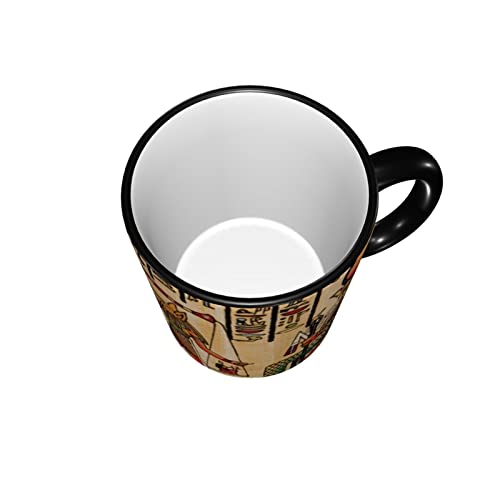 Ceramic Coffee Mug Antique Egyptian Retro Hieroglyph Novelty Tea Cup