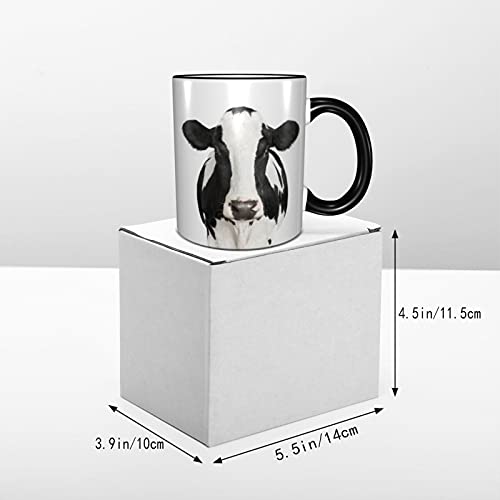 Black Spot Cow Ceramic Cooffee Mug with Handle Tea Mugs for Office Home Cocoa Cappuccino Gift for Women Men Cup 11 oz