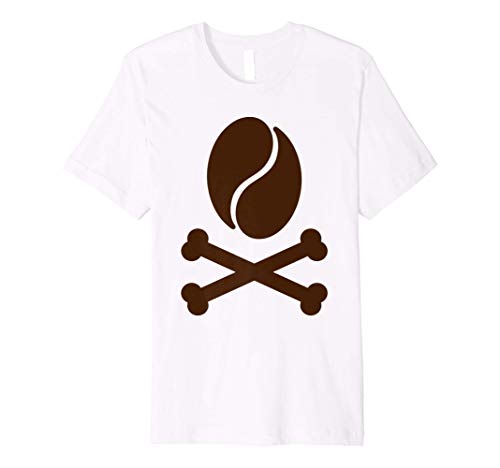 Coffee Bean Pirate Flag Design for Baristas, Coffee Lovers Premium T-Shirt