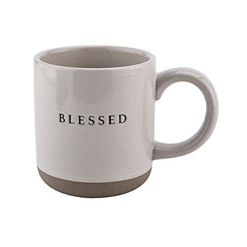 Sweet Water Decor Stoneware Coffee Mugs | Novelty Coffee Mugs | Microwave & Dishwasher Safe | 14oz Coffee Cup | Religious Gift (Blessed)