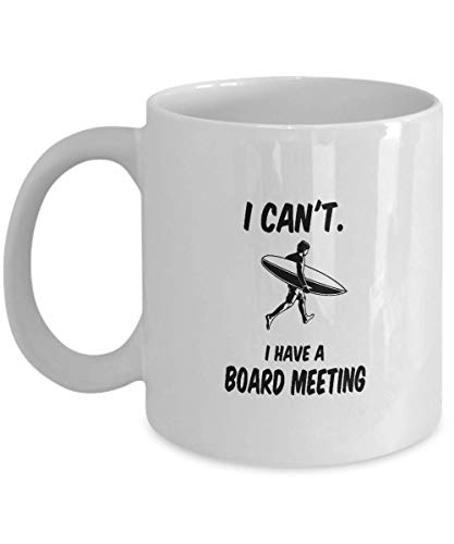 Surfing Gift Coffee Mug I Have A Board Meeting Surfer Graphic Surf Board Clipart