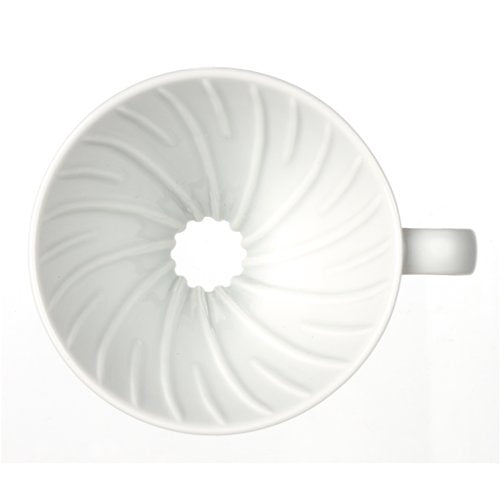 Hario V60 Ceramic Coffee Dripper Pour Over Cone Coffee Maker Size 02, White