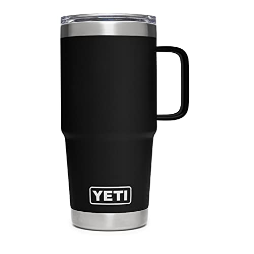 YETI Rambler 20 oz Travel Mug, Stainless Steel, Vacuum Insulated with Stronghold Lid, Black