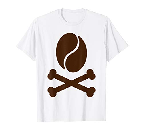 Coffee Bean Pirate Flag Design for Baristas, Coffee Lovers T-Shirt