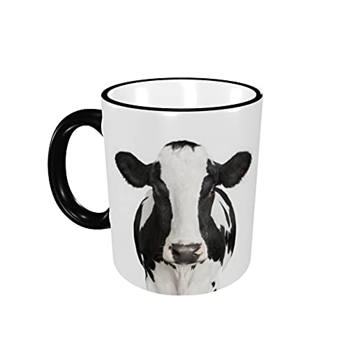 Black Spot Cow Ceramic Cooffee Mug with Handle Tea Mugs for Office Home Cocoa Cappuccino Gift for Women Men Cup 11 oz