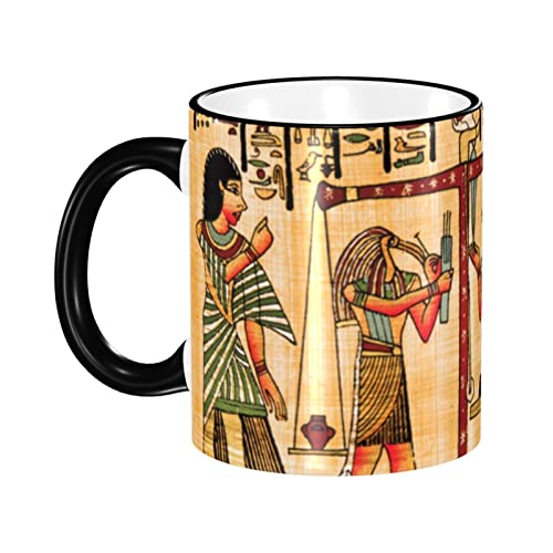 Ceramic Coffee Mug Antique Egyptian Retro Hieroglyph Novelty Tea Cup