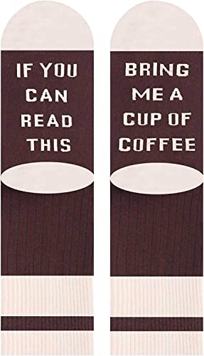Zmart Funny Saying Socks Coffee Socks Coffee Gifts for Men Teens, Coffee Lovers Gifts for Him If You Can Read This Bring Me Coffee Coffee Stocking Stuffers