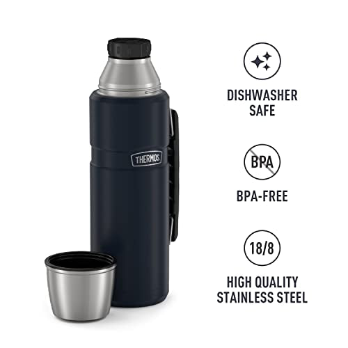 THERMOS Stainless King Vacuum-Insulated Beverage Bottle, 40 Ounce, Midnight Blue