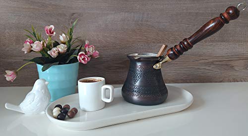 Cezve Turkish Coffee Pot Ibrik, 8.5 fl oz Greek Turkish Coffee Maker,  Arabic Coffee Pot, Greek Coffee Maker, Turkish Coffee Set, Greek Briki  Coffee