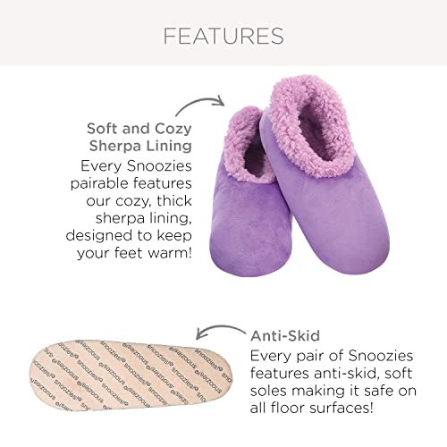 Snoozies Pairable Slipper Socks | House Slippers for Women, Fuzzy Slipper Socks |ith Unique Designs, Non Slip Socks - But First Coffee - Small
