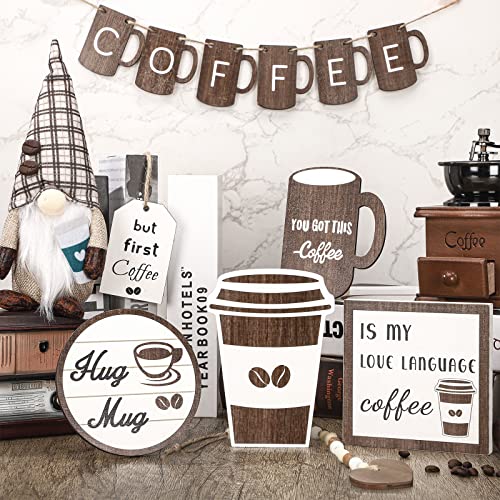 8 Pieces Coffee Tiered Tray Decor Coffee Bar Accessories Table