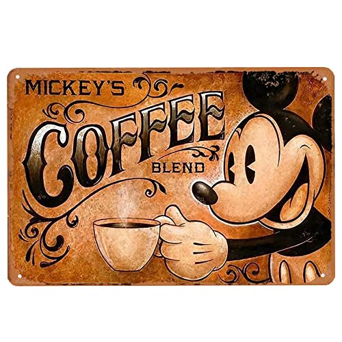 Mickey's Coffee Blend Metal Vintage Tin Sign Wall Decoration 12x8 inches for Cafe Coffee Bars Restaurants Pubs Man Cave Decorative