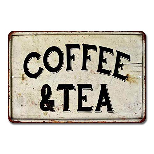 Chico Creek Signs Coffee & Tea Sign Station Nook Shop Signs Decor Hot Farmhouse Decorations Rustic Time Bar Kitchen Country Chic Accessories Tin Wall Art Small 8 x 12 High Gloss Metal 208120020092